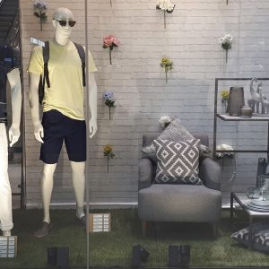 artificial grass in a sports shop and retail environment